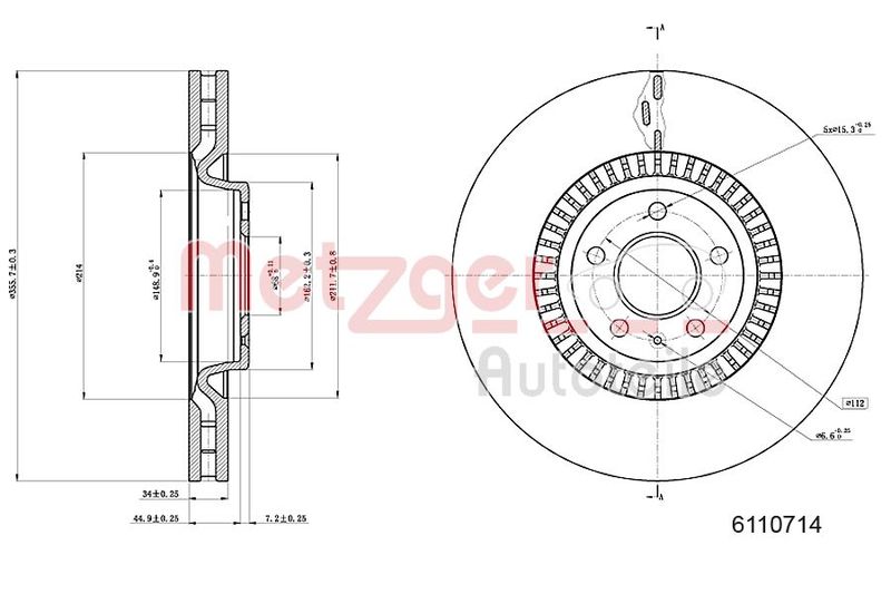 METZGER AUTOTEILE 6110714 Brake Disc
