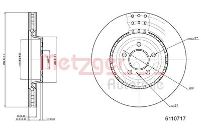 Brake Disc METZGER AUTOTEILE 6110717