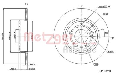 Brake Disc METZGER AUTOTEILE 6110720