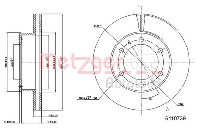 Brake Disc METZGER AUTOTEILE 6110739