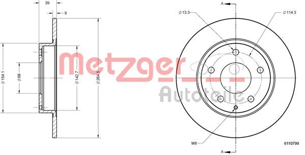 METZGER AUTOTEILE 6110799 Brake Disc