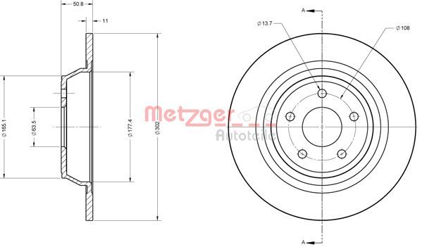 METZGER AUTOTEILE 6110813 Brake Disc