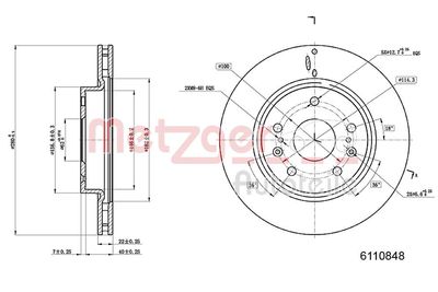Brake Disc METZGER AUTOTEILE 6110848