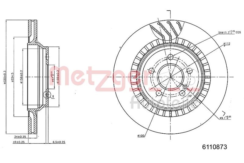 METZGER AUTOTEILE 6110873 Brake Disc