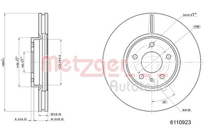 Brake Disc METZGER AUTOTEILE 6110923