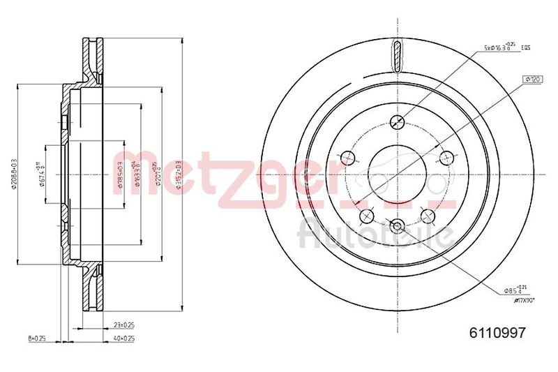 METZGER AUTOTEILE 6110997 Brake Disc