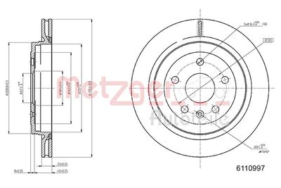 Brake Disc METZGER AUTOTEILE 6110997