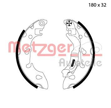 Brake Shoe Set METZGER AUTOTEILE MG 123
