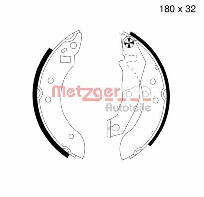 METZGER AUTOTEILE MG 364 Brake Shoe Set