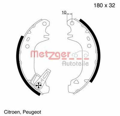 Brake Shoe Set METZGER AUTOTEILE MG 508