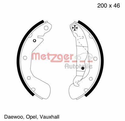 METZGER AUTOTEILE MG 564 Brake Shoe Set