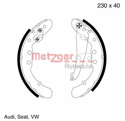 METZGER AUTOTEILE MG 572 Brake Shoe Set
