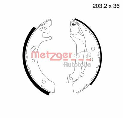 METZGER AUTOTEILE MG 580 Brake Shoe Set
