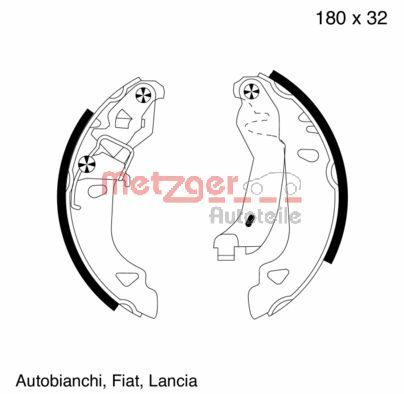 METZGER AUTOTEILE MG 585 Brake Shoe Set