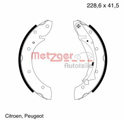 METZGER AUTOTEILE MG 641 Brake Shoe Set