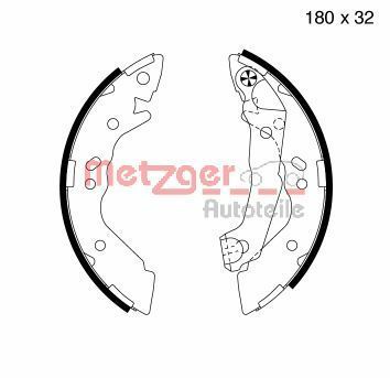 Brake Shoe Set METZGER AUTOTEILE MG 736