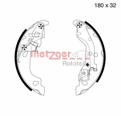 Brake Shoe Set METZGER AUTOTEILE MG 737