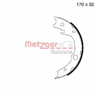 Brake Shoe Set, parking brake METZGER AUTOTEILE MG 996