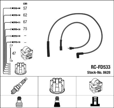 Ignition Cable Kit NGK 0628
