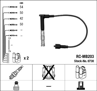 Ignition Cable Kit NGK 0738
