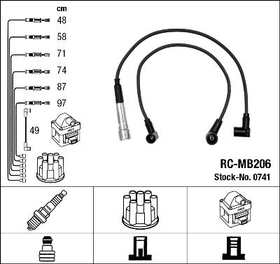Ignition Cable Kit NGK 0741