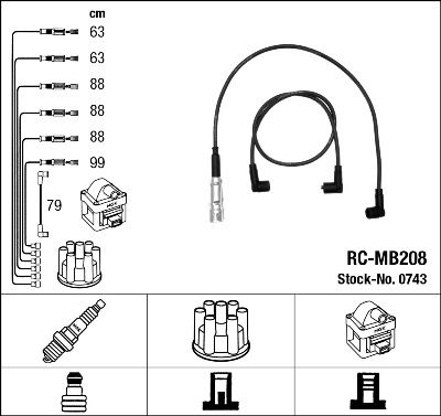 Ignition Cable Kit NGK 0743