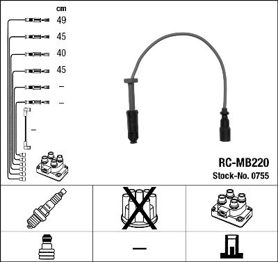 Ignition Cable Kit NGK 0755
