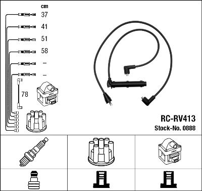 NGK 0888 Ignition Cable Kit