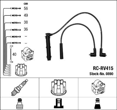 Ignition Cable Kit NGK 0890