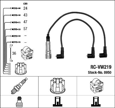 Ignition Cable Kit NGK 0950