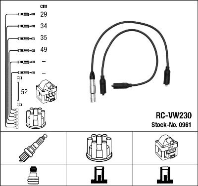 Ignition Cable Kit NGK 0961