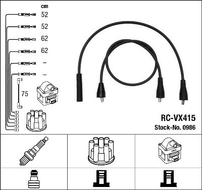 NGK 0986 Ignition Cable Kit