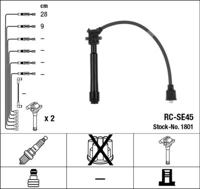 Ignition Cable Kit NGK 1801