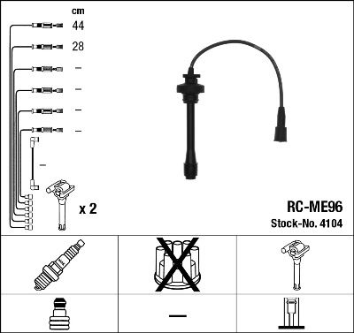 Ignition Cable Kit NGK 4104