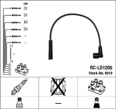 Ignition Cable Kit NGK 6019