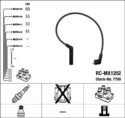 Ignition Cable Kit NGK 7700
