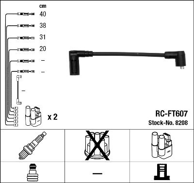 Ignition Cable Kit NGK 8208