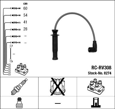 NGK 8274 Ignition Cable Kit