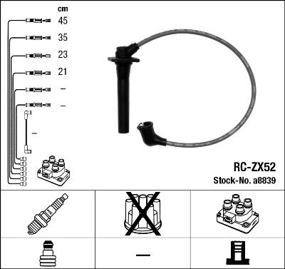 Ignition Cable Kit NGK 8839