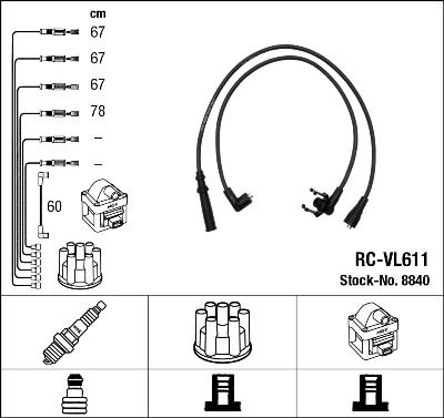NGK 8840 Ignition Cable Kit