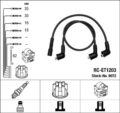 Ignition Cable Kit NGK 9072