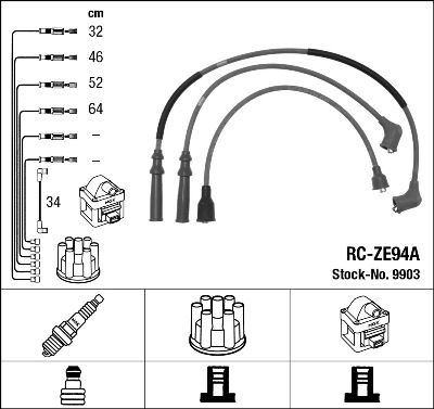 Ignition Cable Kit NGK 9903