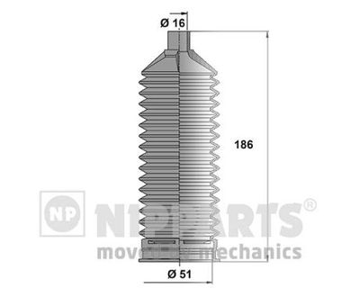 Bellow Kit, steering NIPPARTS J2840506