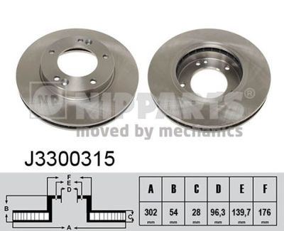 Brake Disc NIPPARTS J3300315