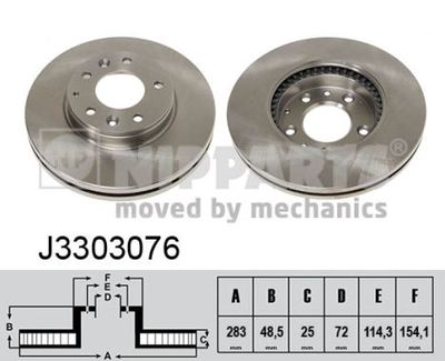 Brake Disc NIPPARTS J3303076