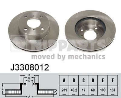 Brake Disc NIPPARTS J3308012
