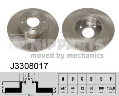Brake Disc NIPPARTS J3308017