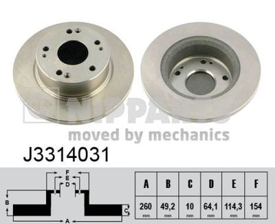 Brake Disc NIPPARTS J3314031