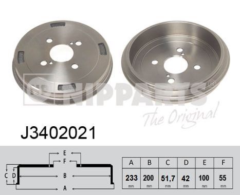 NIPPARTS J3402021 Brake Drum