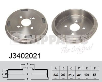 Brake Drum NIPPARTS J3402021